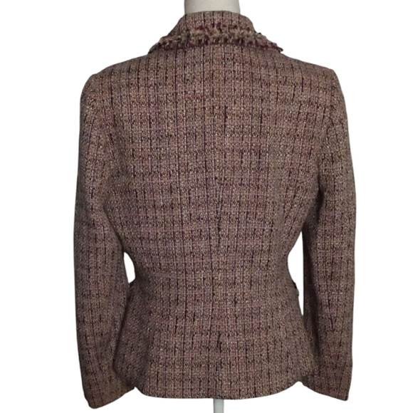 Danielle O by Tahari Levine Multicolor Wool Blend Tweed Blazer Size 6 - Picture 2 of 11